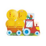 Puzzle cache - cache tracteur en bois fsc jaune