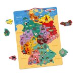 Puzzle carte d'allemagne magntique bleu