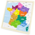 Puzzle carte de france les rgions blanc