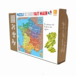 Puzzle carte de france des rgions marron