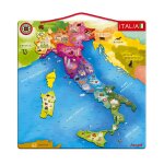 Puzzle carte d'italie magntique bleu