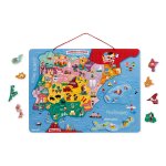 Puzzle carte pninsule ibrique magntique bleu