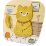 Puzzle chat marron