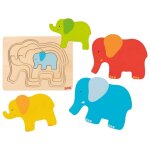 Puzzle � couches �l�phant 5 �l�ments multi - coloured