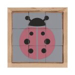 Puzzle cubes animaux en bois multicolore