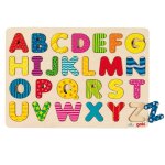 Puzzle d'encastrement alphabet majuscules a - z  motifs multicolore