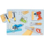 Puzzle  encastrements sonore outils bleu