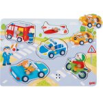 Puzzle � encastrements sonore v�hicules bleu