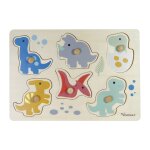 Puzzle � encastrer dinosaure en bois multicolore
