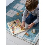 Puzzle  encastrer ferme en bois fsc multicolore