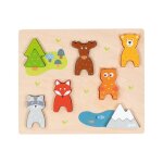 Puzzle et figurine animaux de la for�t multicolore