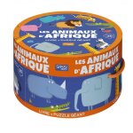 Puzzle & livre - les animaux d'afrique jaune Puzzle & livre - les animaux d'afrique jaune