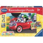 Puzzle mickey, minnie et leurs amis 2x12 pcs rouge