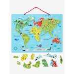Puzzle monde magn�tique en bois fsc� multicolore