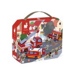 Puzzle les pompiers 24 pices rouge