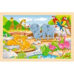 Puzzle r�versible ferme et zoo 24 pcs beige
