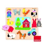 Puzzle silhouettes ferme beige