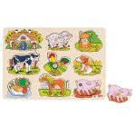 Puzzle sonore animaux de la ferme beige
