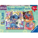 Puzzle jouer toute la journ�e stitch 3x49 pcs bleu
