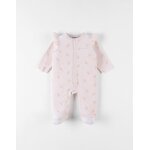 Pyjama 1 pièce imprimés libellules en velours rose Pyjama 1 pièce imprimés libellules en velours rose