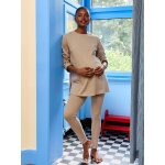 Pyjama 2 pices de grossesse taupe