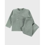 Pyjama 2 pices en velours avec broderie mammouth vert