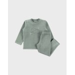 Pyjama 2 pices en velours avec broderie mammouth vert