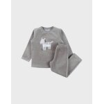 Pyjama 2 pices en velours avec broderie zbre vert