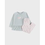 Pyjama 2 pices en velours et vert