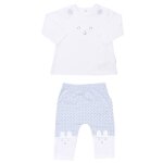 Pyjama b�b� 2 pi�ces en coton bio lapin bleu