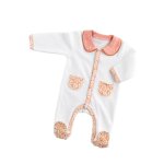 Pyjama b�b� en coton - esmee blanc / rose