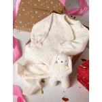 Pyjama bb + doudou velours coffret cadeau naissance cru