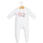 Pyjama b�b� fille imprime pois fd opt blanc