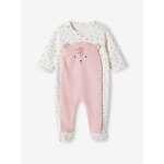 Pyjama bébé mixte en molleton ouverture pont pressionnée rose poudré Pyjama bébé mixte en molleton ouverture pont pressionnée rose poudré