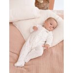 Pyjama bébé mixte mouton en velours ouverture naissance écru Pyjama bébé mixte mouton en velours ouverture naissance écru