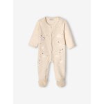 Pyjama b�b� mixte en velours ouverture devant beige chin�