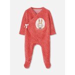 Pyjama b�b� molleton imprim� petit lapin rouge