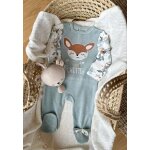 Pyjama bébé en velours alma bleu Pyjama bébé en velours alma bleu