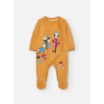 Pyjama bb en velours avec des animaux jaune