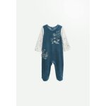 Pyjama bb en velours cacahute bleu