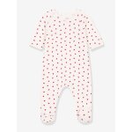 Pyjama b�b� en velours coeurs blanc