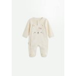 Pyjama b�b� en velours ouverture pont neige ecru