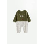 Pyjama b�b� en velours pistache kaki