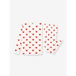 Pyjama coeur fille manches longues en coton bio motif coeurs