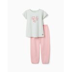 Pyjama en coton avec imprim� fleur vert