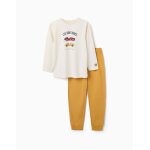 Pyjama en coton avec imprim� de voitures de course blanc