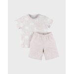 Pyjama coton jacquard beige