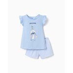 Pyjama en coton � manches courtes avec imprim� stitch bleu clair
