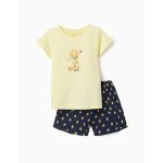 Pyjama en coton � manches courtes avec imprim�s titi jaune clair