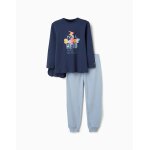 Pyjama en coton � manches longues avec cape amovible bleu fonc�